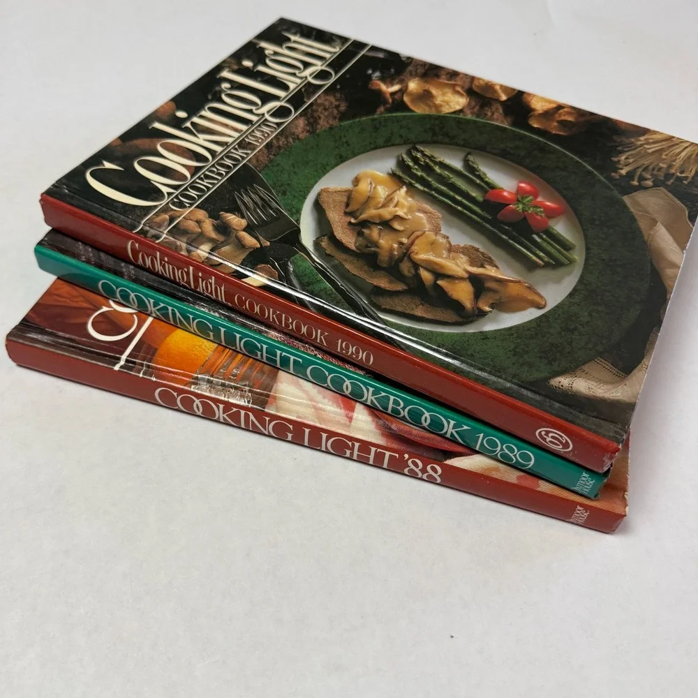 Vintage Cooking Light Cookbook Set 1988 1989 1990 Oxmoor House Hardcover 3 Books